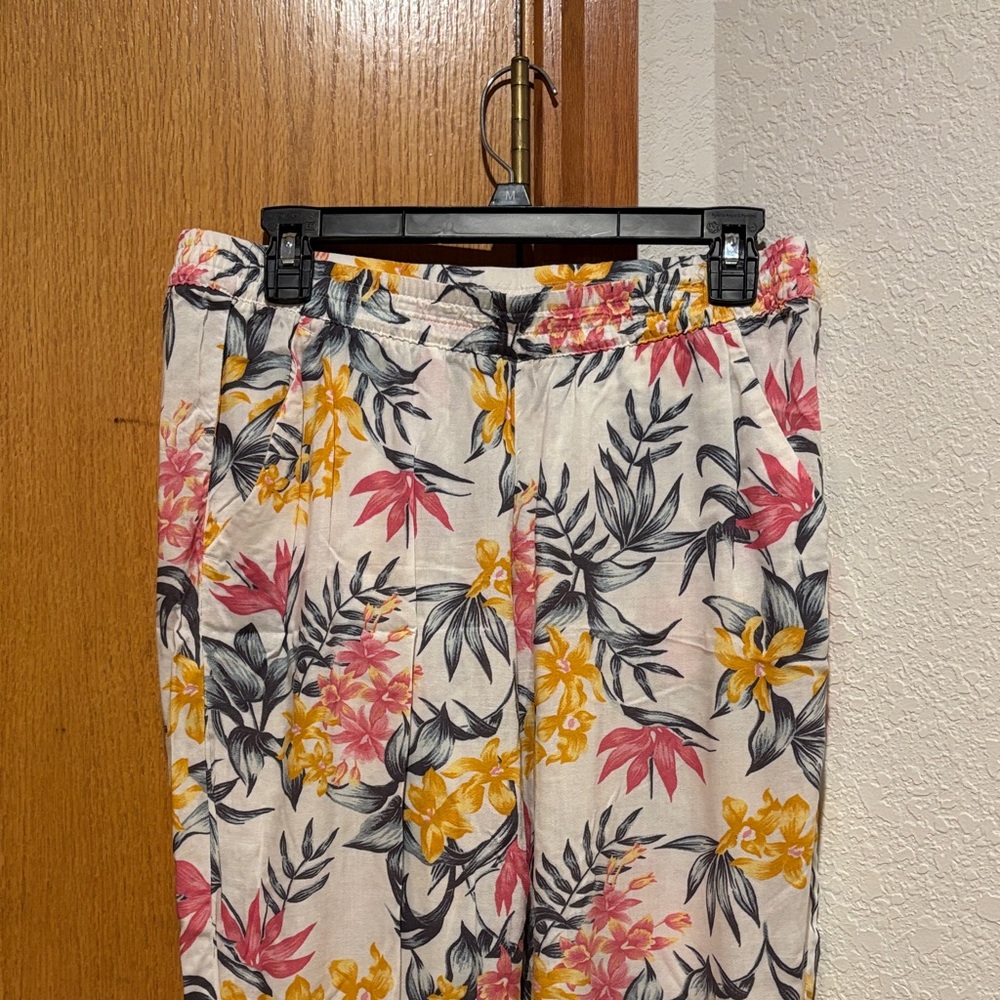 H&M Yellow and Blue Floral Pants